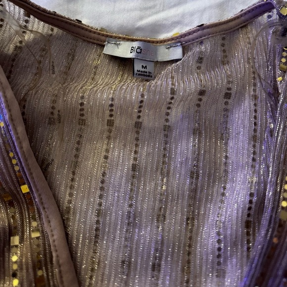 Blashe Metallic Gold Sequin Wrap Blouse (M) - Picture 3 of 6